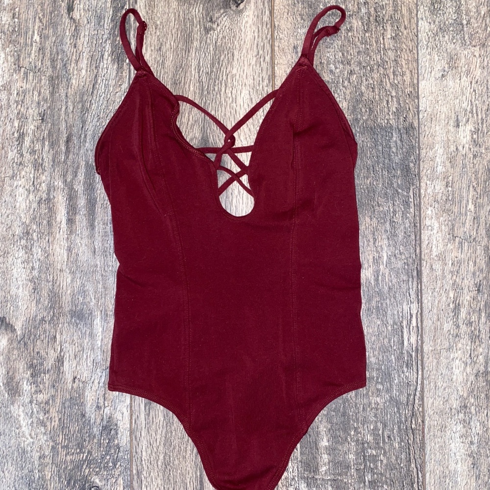 Burgundy Body Suit - Picture 1 of 3